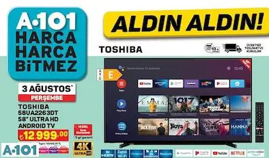 TOSHİBA 58UA2063DT 58 ULTRA HD ANDROİD SMART LED TV/AKILLI TELEVİZYON